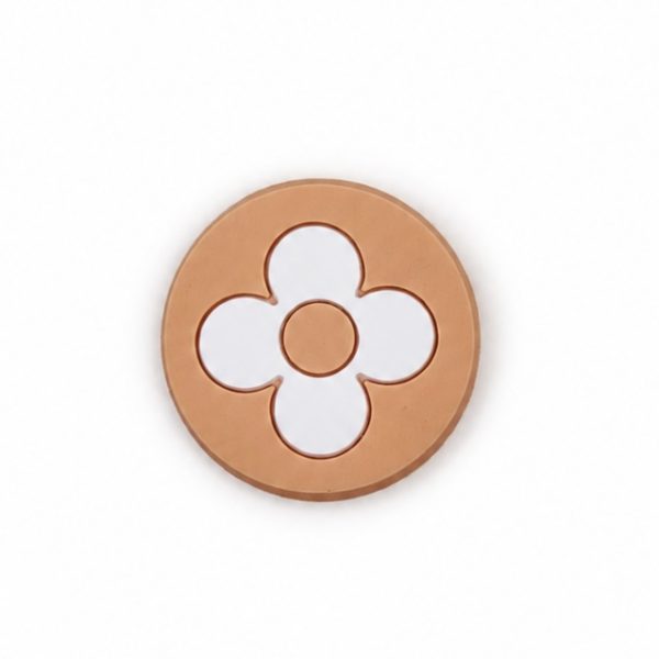LV Circle Cream Flower Shoe Charm
