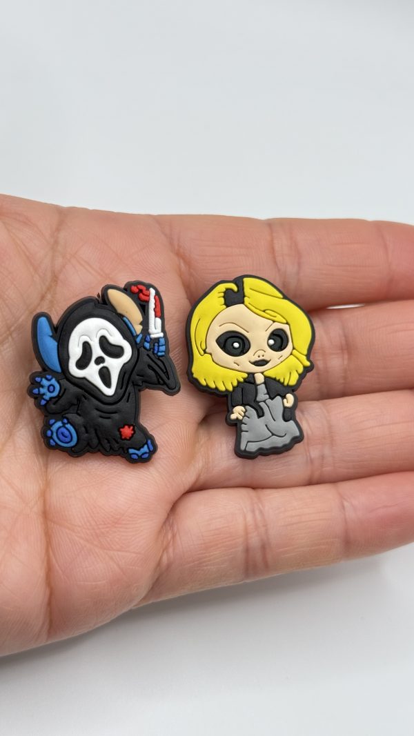 A Set Of 14 Halloween Horror Croc Charms