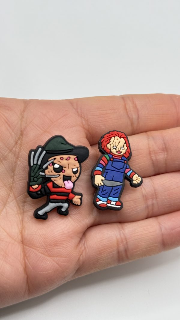 A Set Of 14 Halloween Horror Croc Charms