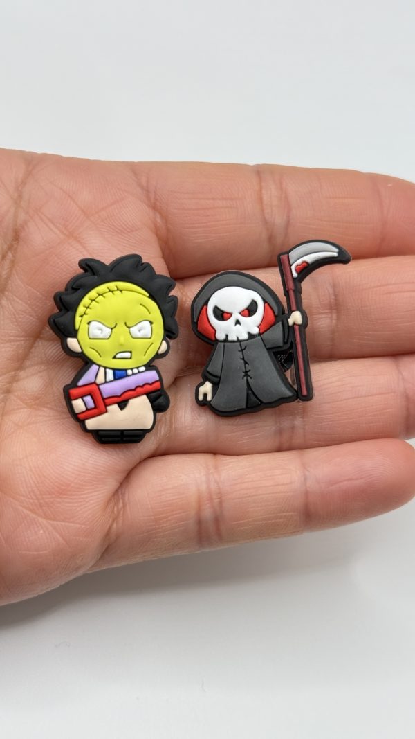 A Set Of 14 Halloween Horror Croc Charms