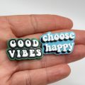 A Set Of 25 Love Heart Croc Charms