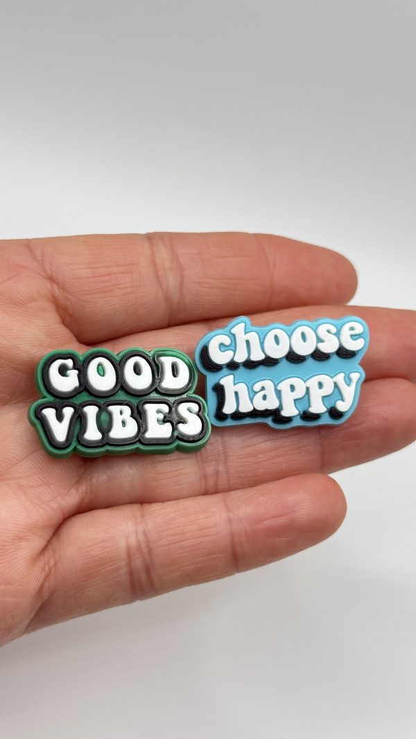 A Set Of 25 Love Heart Croc Charms
