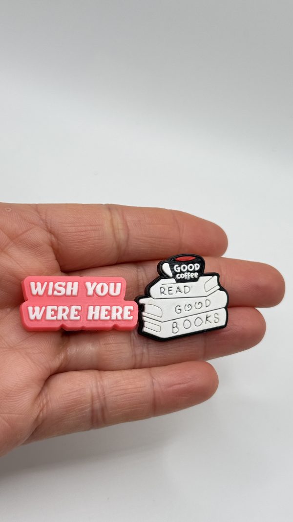 A Set Of 25 Love Heart Croc Charms