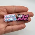 A Set Of 25 Love Heart Croc Charms