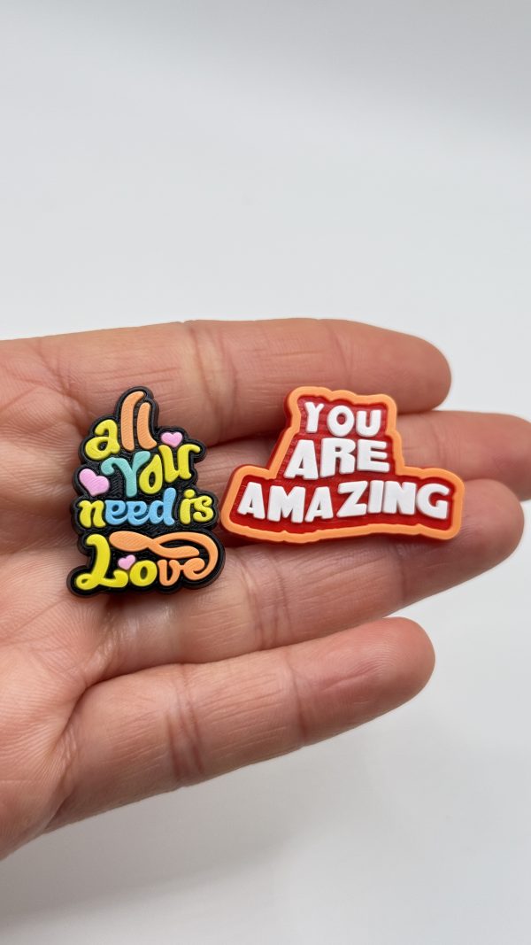 A Set Of 25 Love Heart Croc Charms