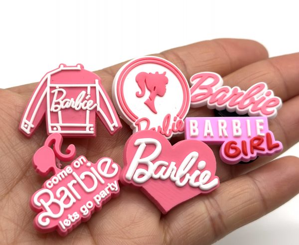 A Set Of 6 Barbie Croc Charms