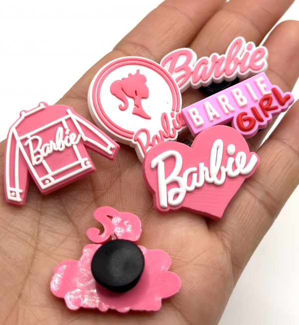 A Set Of 6 Barbie Croc Charms