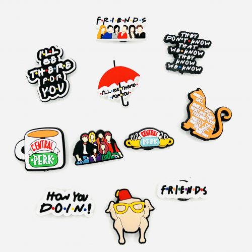A Set Of 11 Friends Shoe Charms