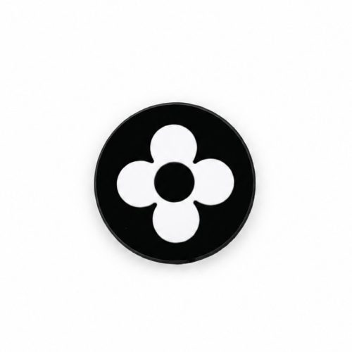 LV Circle Black Flower Shoe Charm