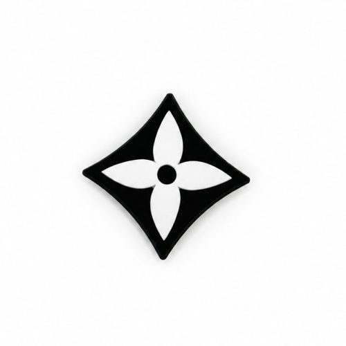 31C9D981-C29F-4F27-B716-7975DB794D88 LV White & Black Flower Shoe Charm
