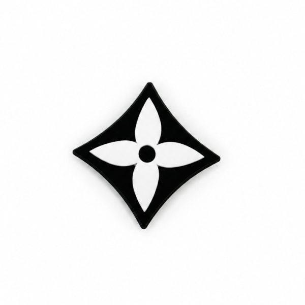 31C9D981-C29F-4F27-B716-7975DB794D88 LV White & Black Flower Shoe Charm