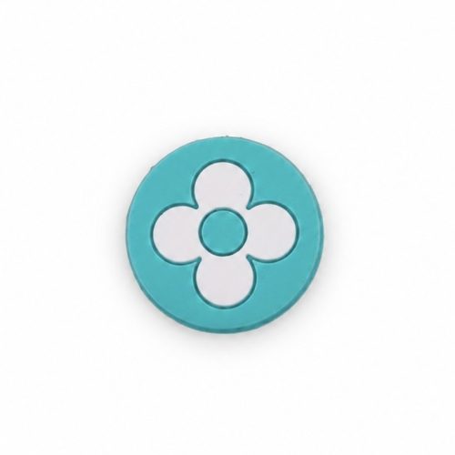 LV Circle Turquoise Flower Shoe Charm